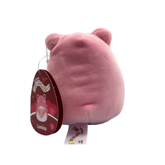 LONINA the Frog 4.5" Squishmallow Valentines Pink Metallic Heart Hands 2023 NWT - Picture 4 of 9